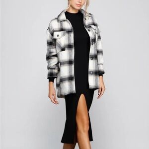 Windsor Black and Cream Plaid Jacket